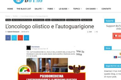 Denuncia a Brindisi
di medico olistico
Chiuso sito antibufale