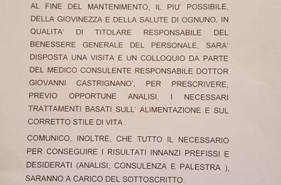Bari, «regala» ai dipendenti la cura del benessere: «Arrivate in salute alla pensione»