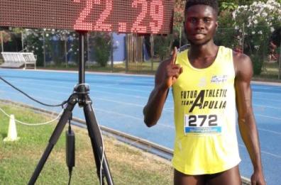 Abdou dal Gambia diventa campione d'atletica a Barletta 