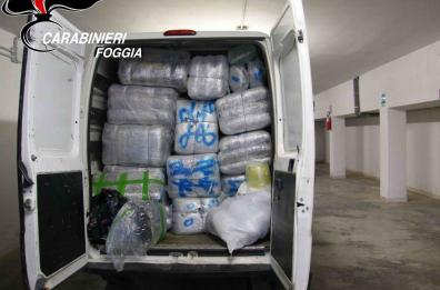 Sequestrati 8 quintali di marijuana dopo inseguimento, arrestati 2 albanesi