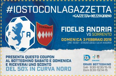 Andria, allo stadio con il 50% di sconto in curva nord: #iostoconlagazzetta