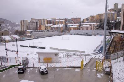 Nevica allo stadio: rinviata gara di serie C Potenza - Sicula Leonzio