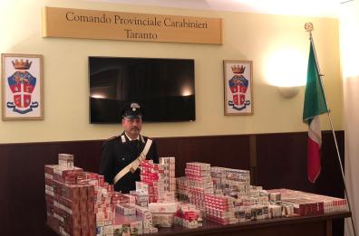 Taranto, cc sequestrano 52kg di sigarette, anche di contrabbando: 2 denunce