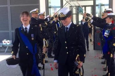 Comandante nave e maresciallo spose
L'unione civile di Lorella e Rosy