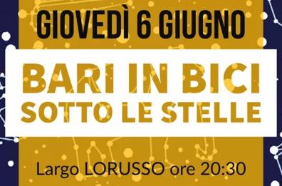 Bari, va in bici sotto le stelle: il 6 giugno in Largo Lorusso 