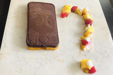 Smartphone per la mousse al cocco