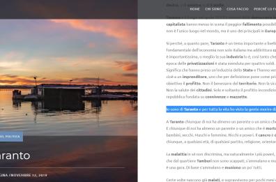 Ex Ilva, «Sono di Taranto e per tutta la vita ho visto gente morire di tumore»: il post diventa virale