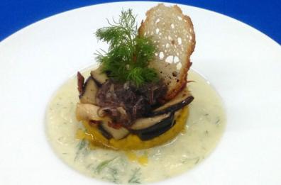 Orzo perlato, funghi cardoncelli e finocchietto