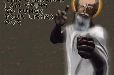 San Nicola, il «pugile» che schiaffeggiò l’eretico ispira un artista canadese
