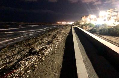 Bari, il waterfront «ridotto» dalla forte mareggiata a Fesca