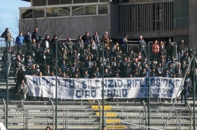 Potenza, uno striscione per ricordare il sostenitore Vultur ucciso 