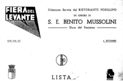 Quel giorno che a Bari venne a pranzare il Duce