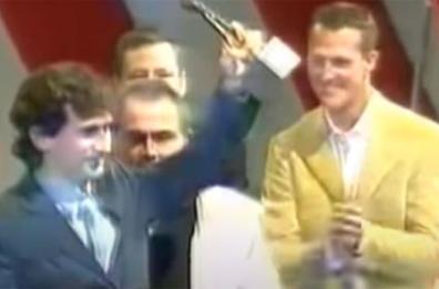 Alex Zanardi e Michael Schumacher ai Caschi d'Oro 2001