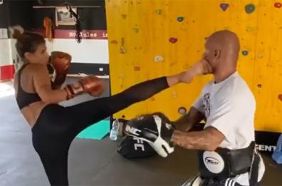 Elisabetta Canalis, il suo ultimo allenamento kickboxing