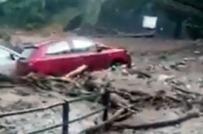 Oggebbio, frana e colata di fango Strada Statale 34 Lago Maggiore