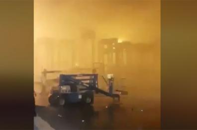 CALABRIA - Tromba d'aria a Gioia Tauro, container rovesciati