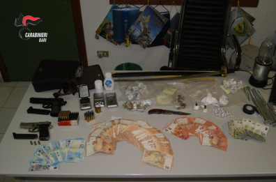 Santeramo, insospettabile aveva in casa e in negozio droga e armi illegali: arrestato
