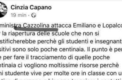 Puglia, scuole chiuse:  ex onorevole, avvocato e membro cda Pop-Bari chiama il ministro «Cazzolina»