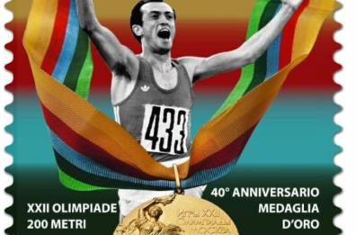Pietro Mennea, l'«oro di Mosca» in un francobollo