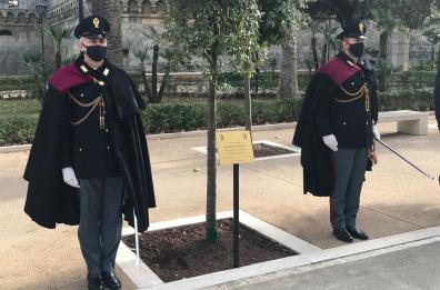 Bari, nei Giardini Isabella D'Aragona piantato leccio e targa in memoria di Giovanni Palatucci