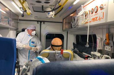 Bari, prova generale trasferimento pazienti dal Policlinico in Fiera del levante VIDEO/FOTO
