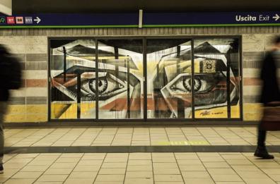 Un_Lookdown: il nuovo murales del canosino Piskv in stazione a Milano