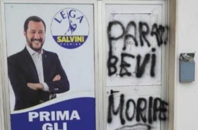 Racale, segretario Lega minacciato di morte: scritta all'ingresso del partito 