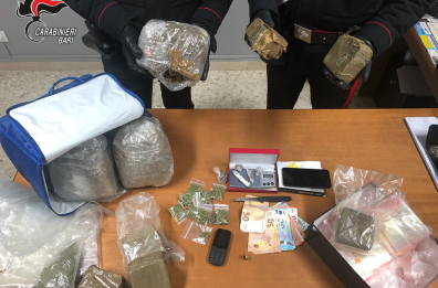 Sannicandro di Bari: in casa con 4kg e mezzo di droga, due arresti
