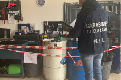 Modugno, si apre un'officina abusiva nell'azienda con un lavoratore in nero: denunciato imprenditore