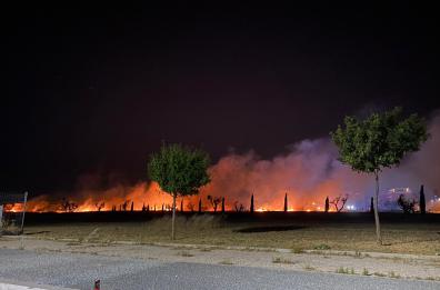 Foggia, fiamme alte e tanta paura in via Giorgio Almirante