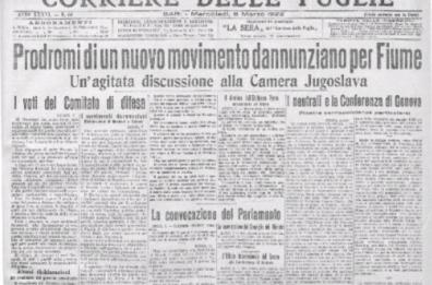 Dai legionari di D’Annunzio alla terza pagina 
