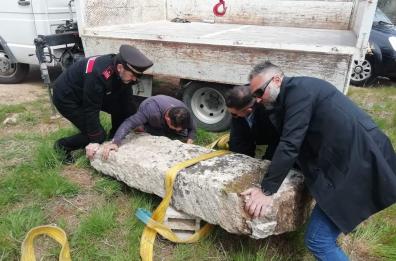 Salento, recuperato il menhir trafugato in località Manfio