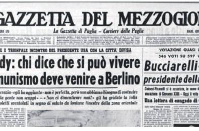 «Io sono un berlinese»: il discorso di Kennedy scolpito nella Storia «Io sono un berlinese»: il discorso di Kennedy scolpito nella Storia