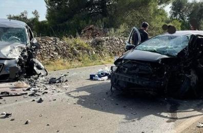Scontro frontale tra due auto, muore 87enne di Villa Castelli