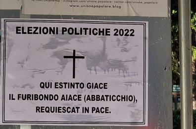 Bitonto, manifesti funebri dopo sconfitta alle politiche dell'ex sindaco Abbaticchio