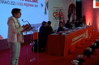 Landini a congresso Cgil Bari: «C'è crisi democrazia. La manovra ha colpito il mondo del lavoro»