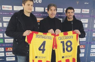 Nuove energie nel Lecce, Ceccaroni-Romagnoli: «Noi, motivati al top»