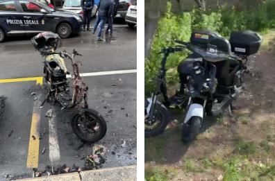 Bari, quattro scooter a noleggio distrutti e incendiati nel weekend