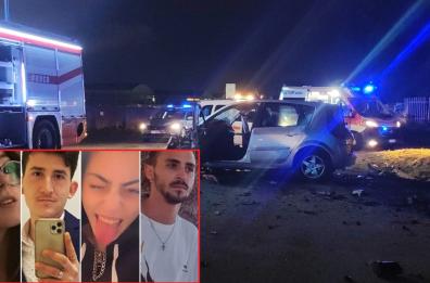 Tragedia a Bitonto, 4 ragazzi bitontini morti in un incidente stradale tra due auto. Altri 2 i feriti. I nomi delle 4 vittime