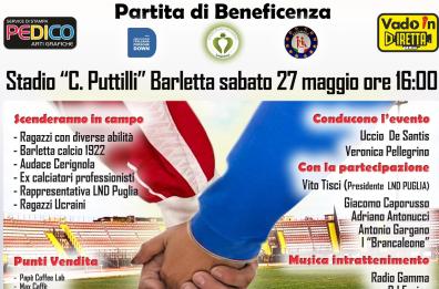 Calcio, a Barletta in campo gli ex professionisti di serie A e B per beneficenza 