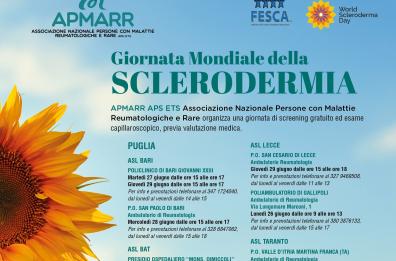 Giornata mondiale della Sclerodermia: il calendario con screening gratuiti in Puglia
