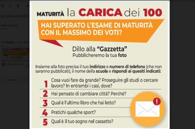 Maturità, torna sulle pagine della Gazzetta la carica dei 100