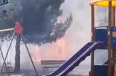 Incendio nel parco giochi cittadino a Cellamare, il sindaco: «Se qualcuno ha visto, parli» 