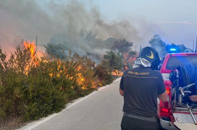 Roghi anche a Ostuni: a fuoco sterpaglie nei pressi del Lido Stella