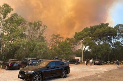 Incendio tra Ugento e Lido Marini: a fuoco la pineta, bagnanti in fuga
