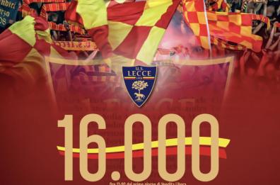 Lecce, superata quota 16mila abbonati per il campionato di serie A 2023/24