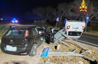 Scontro tra due Fiat nel Brindisino, due feriti in ospedale