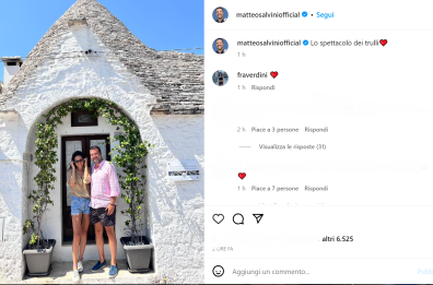 Matteo Salvini in Puglia, a spasso tra i trulli di Alberobello