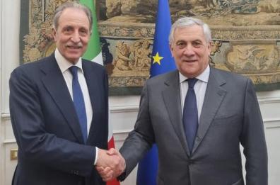Endorsement di Tajani a Bardi: «Pieno sostegno per il bis alla guida della Basilicata»