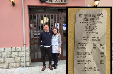 Lagonegro, meno di dieci euro a testa per un pranzo completo: lo scontrino fa il giro del web